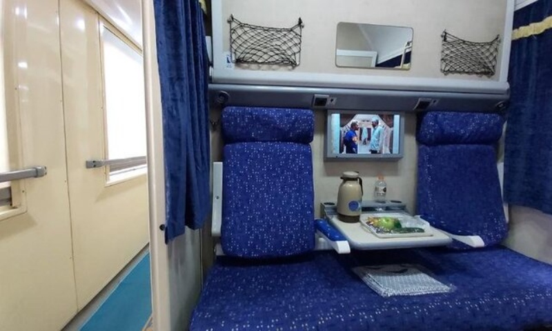 Novin Raja 4-seater train compartme; Photo source: isna.ir website. Photographer: Unknown