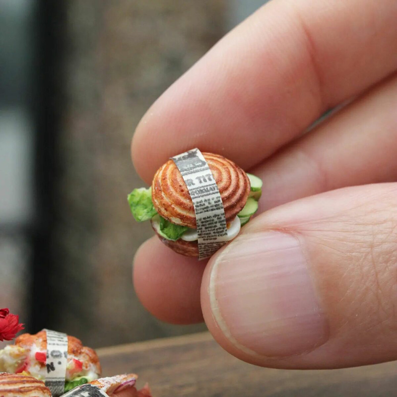 Miniature sandwich made by Shai Aaron
