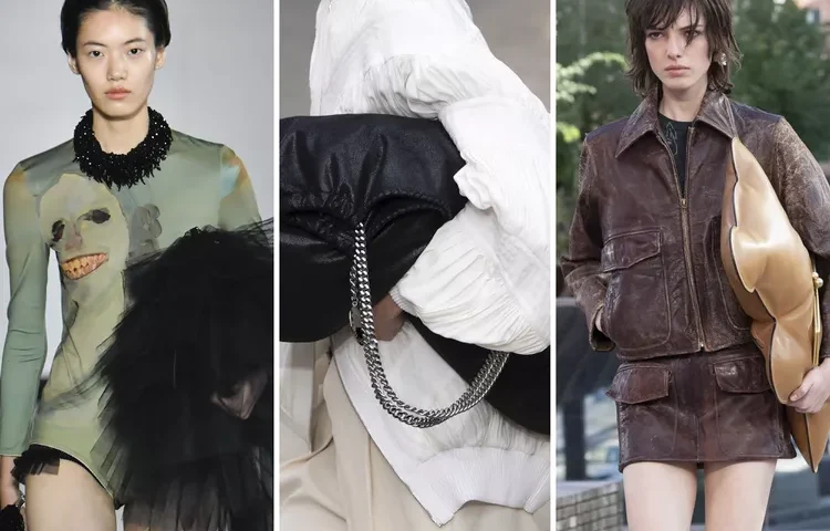 Big bags of Simone Rocha, Stella McCartney, Coach brands (from left to right)