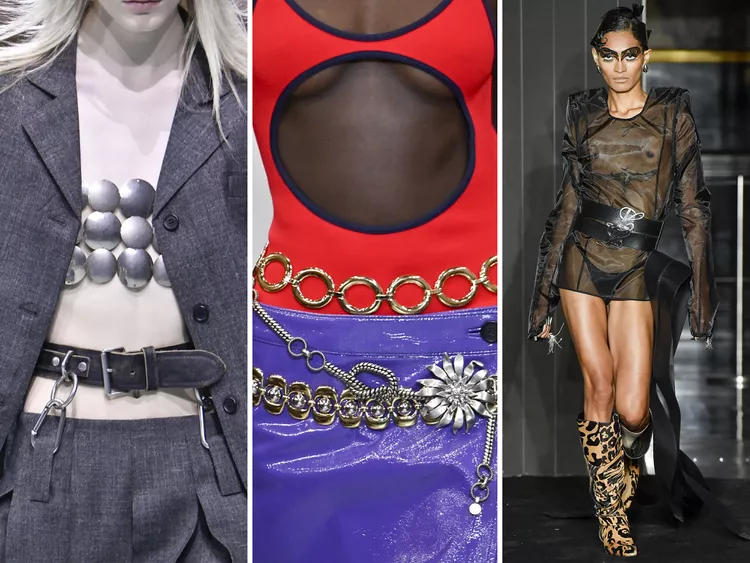 New belts of Prada, Miu Miu, Luar brands (from left to right)