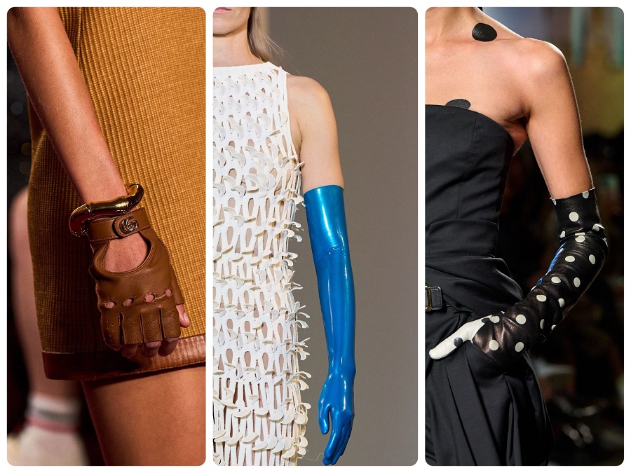 Gucci, Delcore and Coperni brand gloves