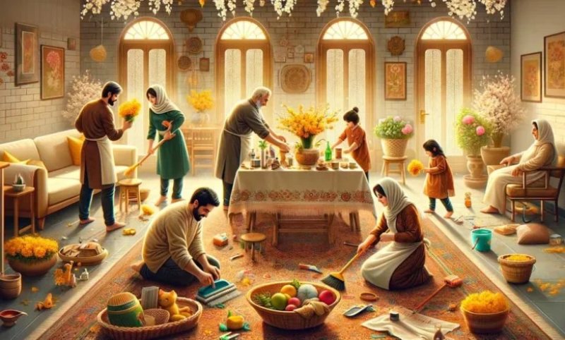 Nowruz moving house paiing, photo source: Banoozi, photographer: unknown