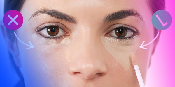 The correct way to use concealer under the eyes for big eyes