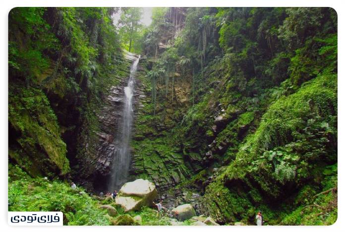Gezo waterfall, one of the highest waterfalls in Mazandaran province