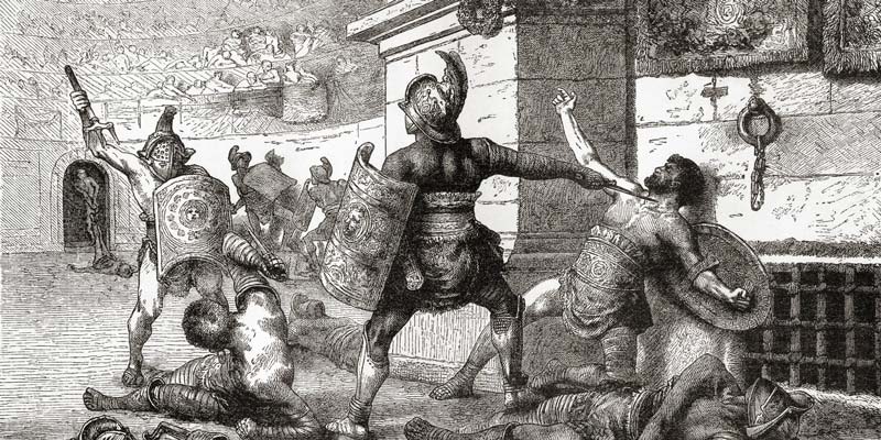 The design of gladiators winning over their oppones; Photo source: history.com, photographer: unknown