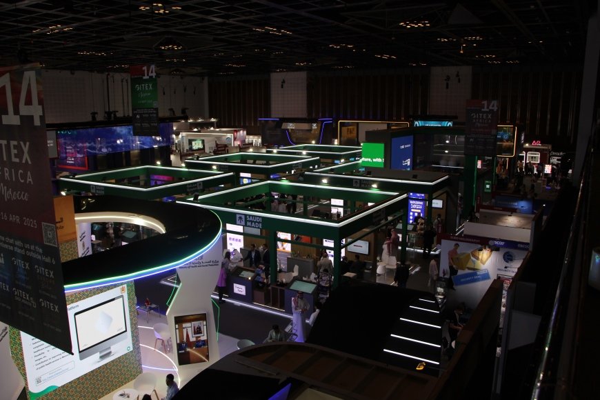 An attractive view of the various Jitex booths at night