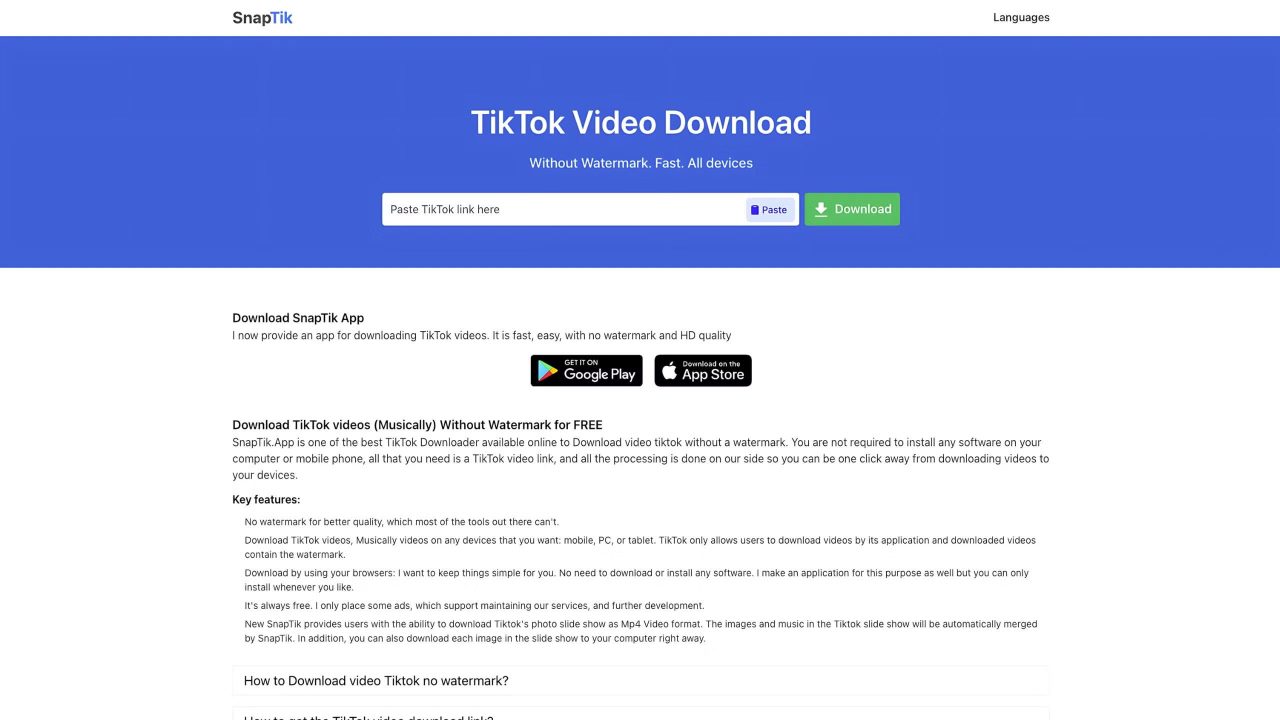 Download video from Tik Tok without watermark