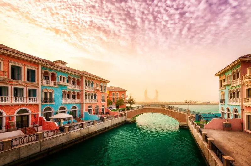 The Venetian quarter of Qanat, Pearl Island, Qatar; Photo credit: Sumfinity, photographer: Nico Trinkhaus