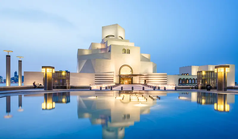 Doha Islamic Art Museum on the water; Photo source: WT Journal, photographer: Will Tan