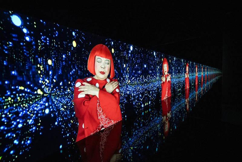 Video show by Japanese artist Yayoi Kusama in Tokyo; Photo source: the guardian; Photographer name: Philip Fong