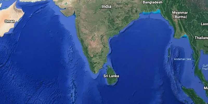 Map of Sri Lanka in the Indian Ocean; Photo source: shortpedia.com. Photographer: Unknown