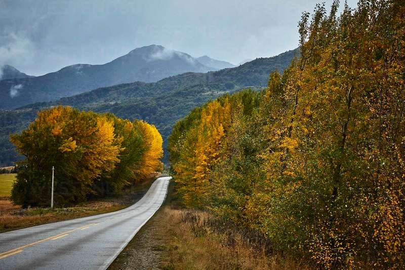 The road of the city of Aysen, Chile in autumn; Photo source: Westend61.de website. Photographer: Unknown