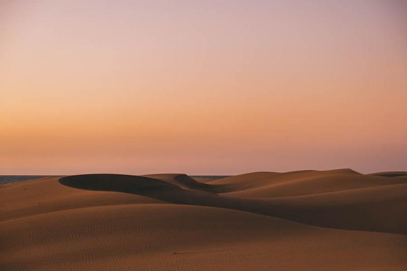 Flat sand dunes in Spain