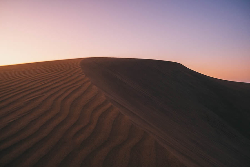 Spanish dunes at sunset