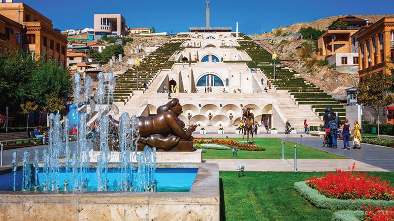 Yerevan waterfall