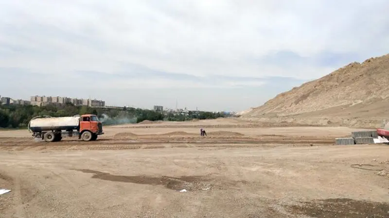 Destruction of the ancie cemetery below
