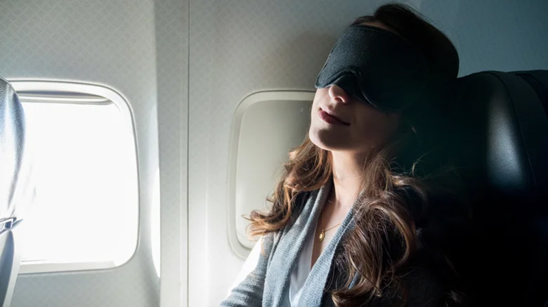 Using an eye patch while flying by plane; Photo source: explore.com; Photographer: Unknown