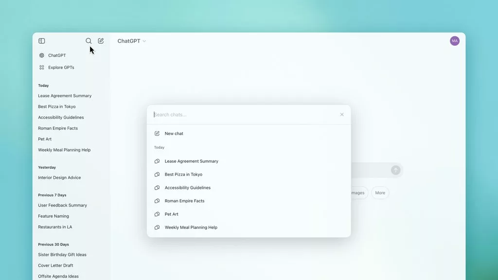 Search chatgpt history