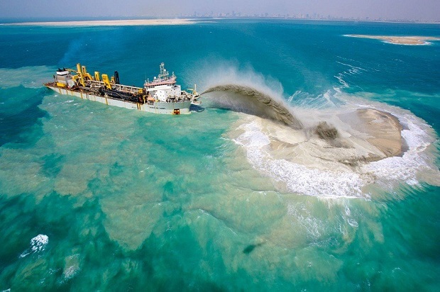 The largest man-made island in Dubai