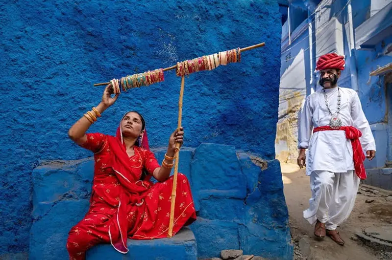 Bangles sold by an Indian woman