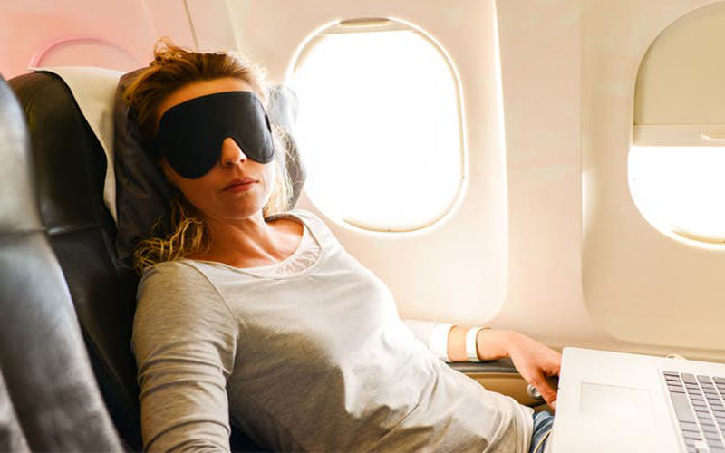 Use a sleep mask in flight