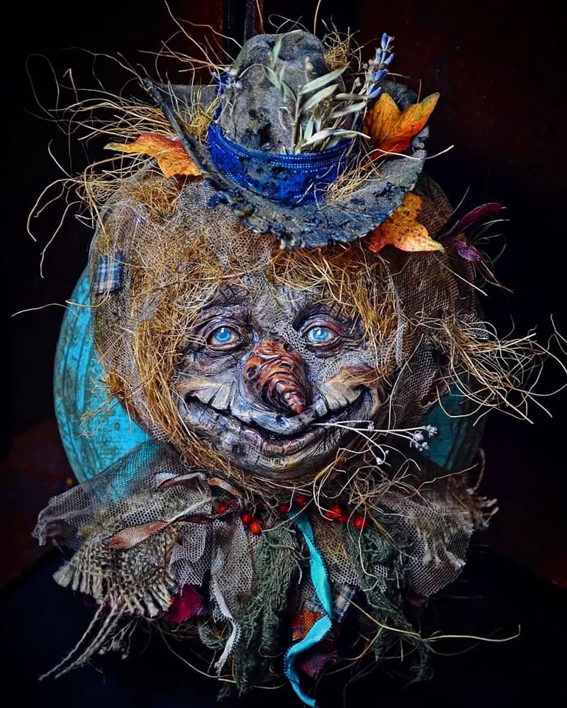 Old woman's Halloween face