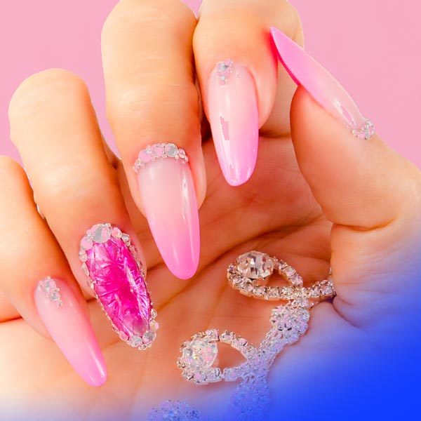 A model of purple nail implas