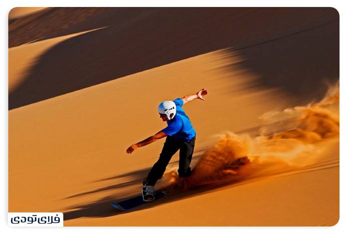 Egyptian desert A differe experience than nature tourism Sand skiing is one of the activities of the Egyptian desert