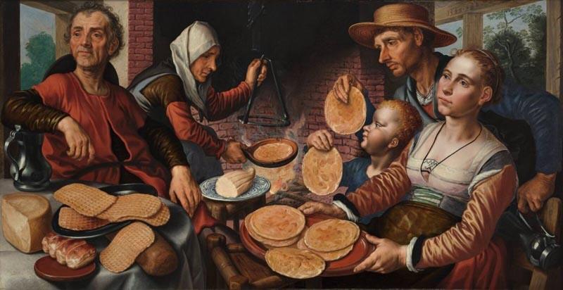Old paiing of waffle history; Photo source: cassidycash; Name of the photographer: unknown
