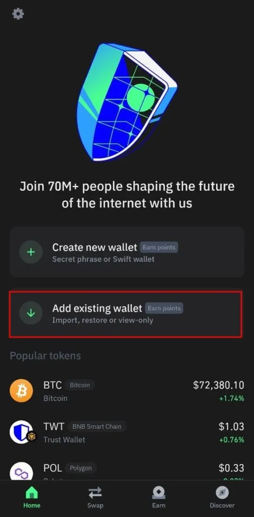 Add wallet to trust