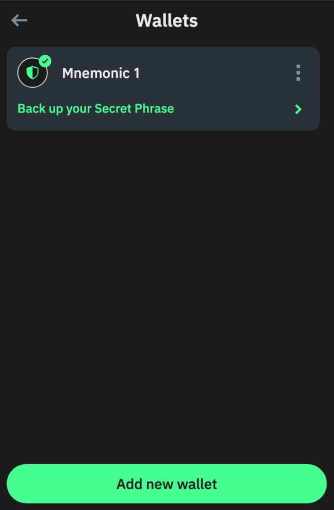 Wallet settings in Chrome trust wallet extension