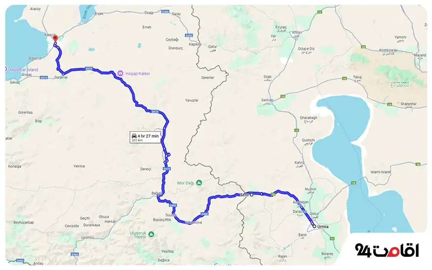 Urmia-Marz Seru route
