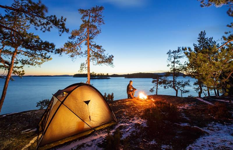 Sunset at the forest camp, photo credit: farmersalmanac, photographer: unknown