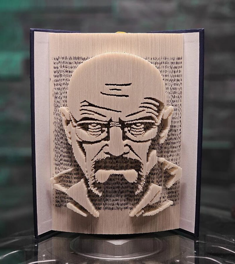 Book sculpture by Walter White; Breaking bad character