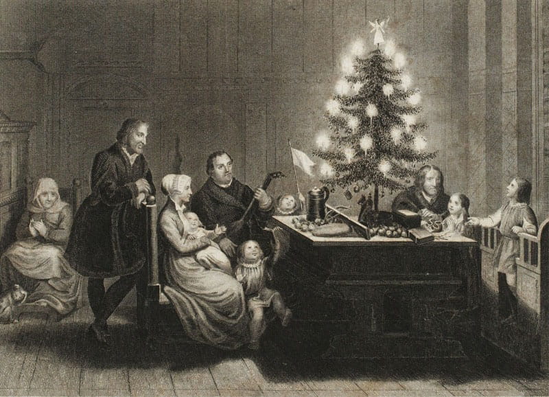 old painting of Christmas tree; Photo source: recollections; Name of the photographer: unknown