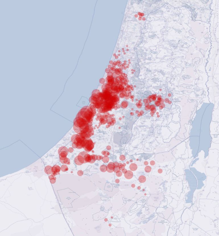 Map of Safrat Al-Andar on the 7th of October 2023