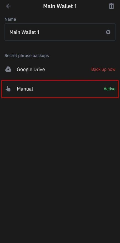 Manual recovery of the TrustVolt recovery stateme