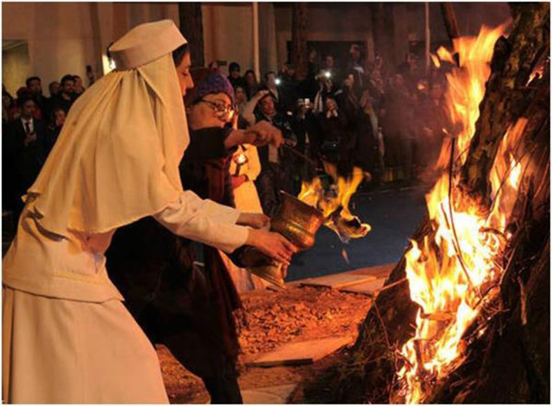 creating a fire for Azargan celebration; Photo source: talab.org; Photographer: Unknown