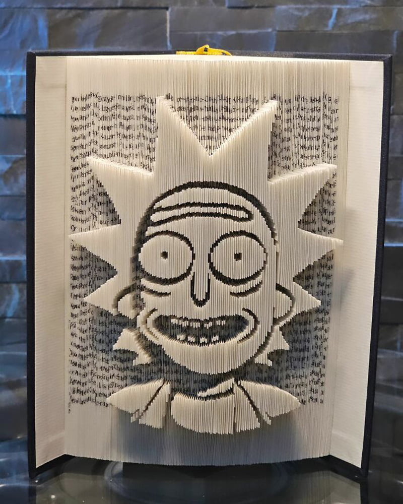 Rick Sanchez character book statue from Rick and Morty animation