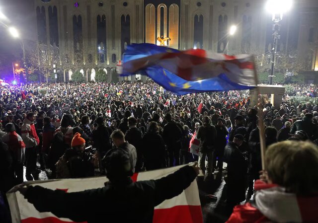 Thousands of ai-governme demonstrations in Georgia