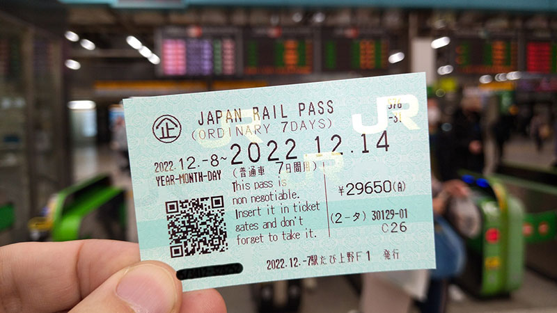 Train and subway tickets in Japan