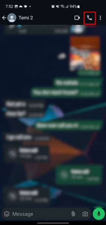 Making a group audio and video call on WhatsApp