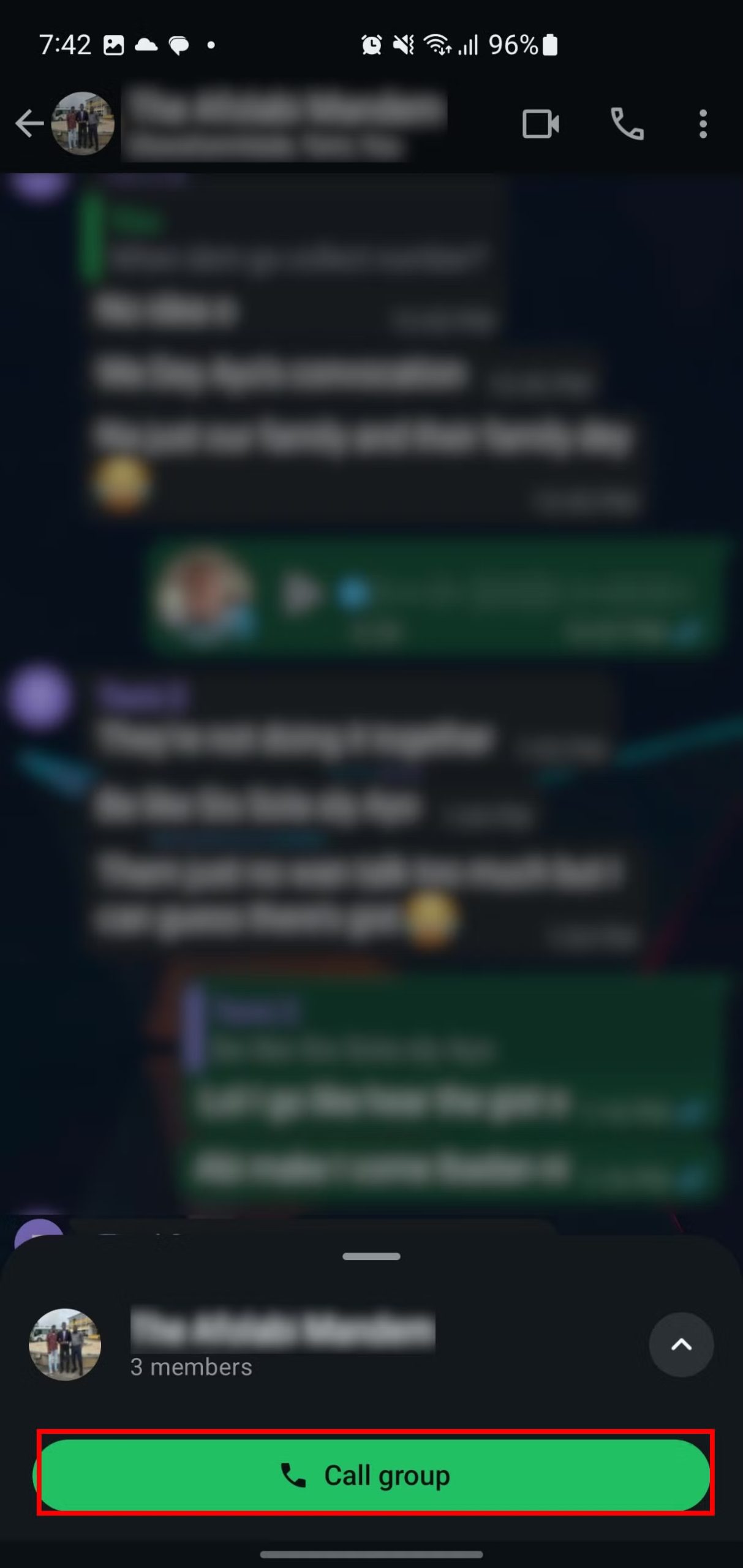 Making a group audio and video call on WhatsApp