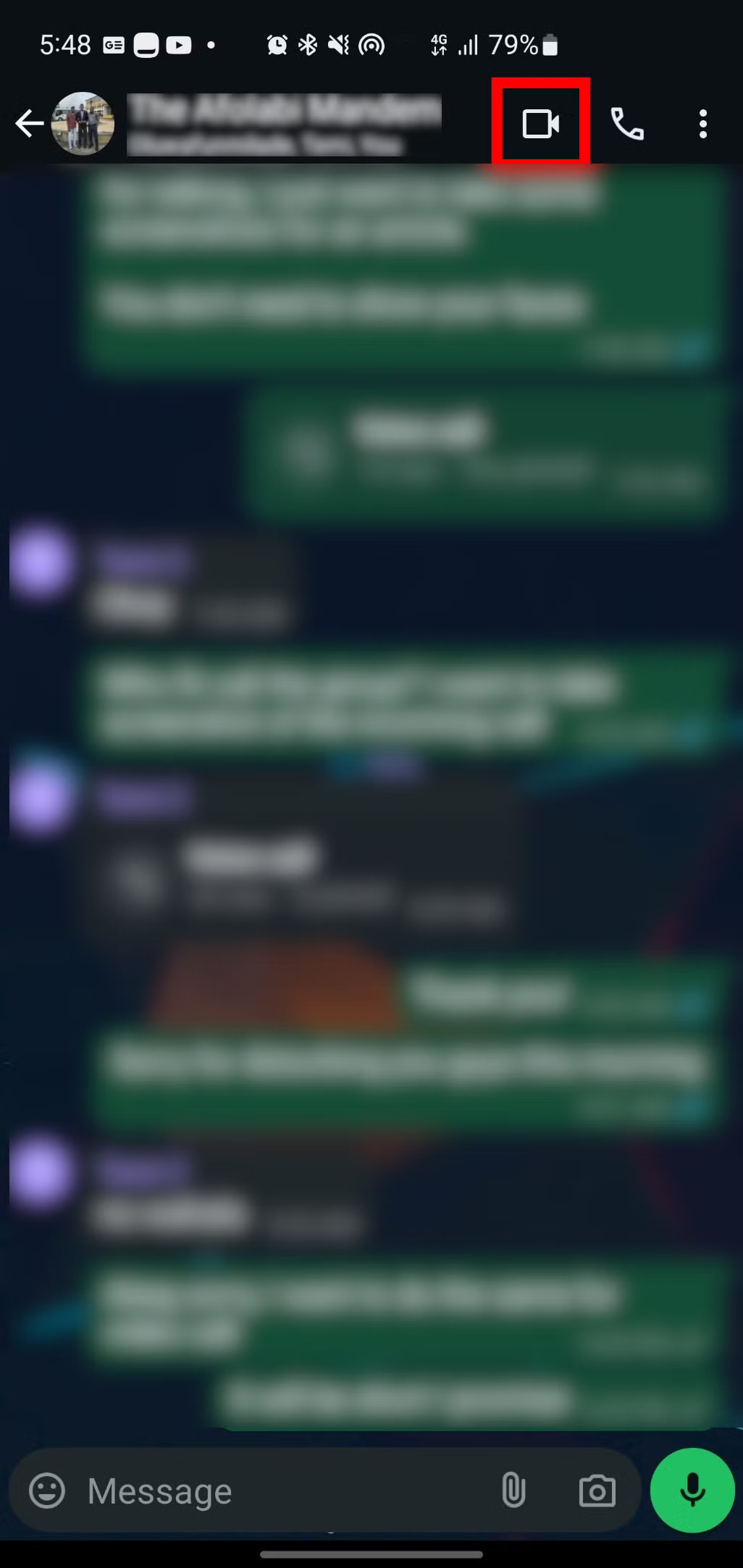 Making a group audio and video call on WhatsApp
