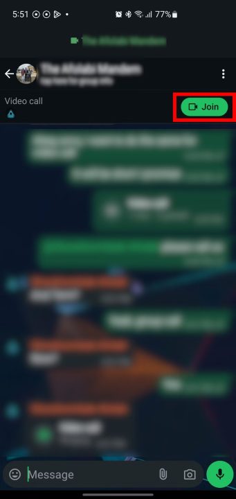 Making a group audio and video call on WhatsApp