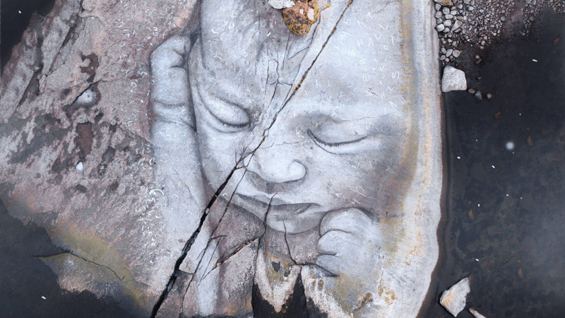 David Poppa's naturalistic paiing of birth in the midst of nature