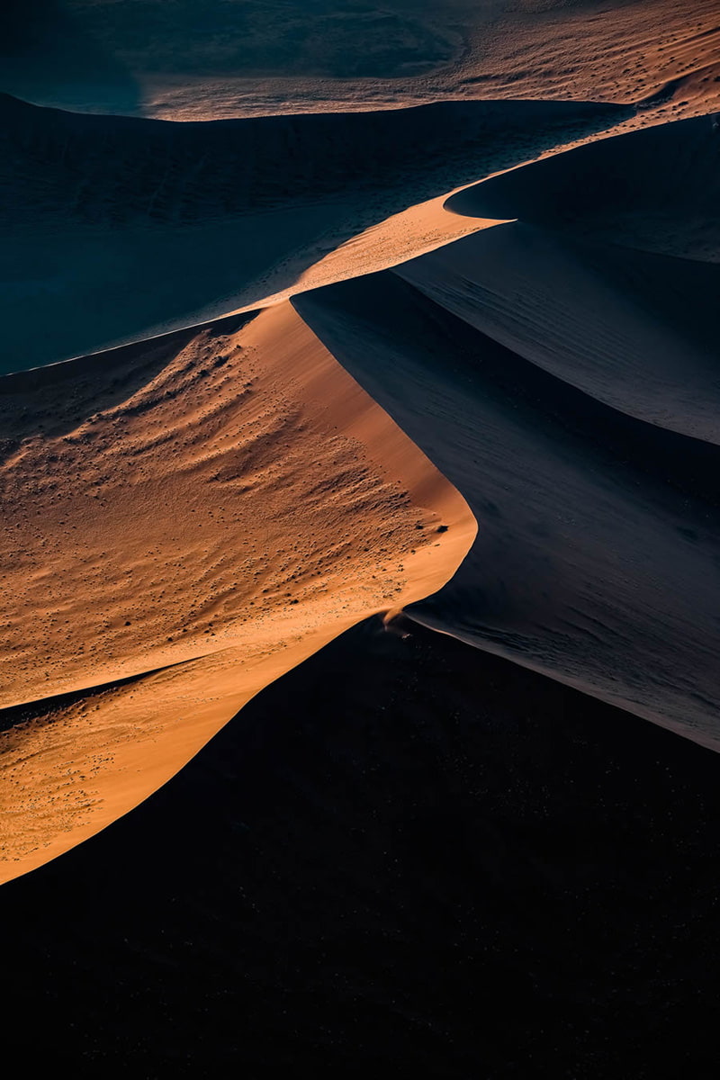 Orange sand dunes of the Namib desert