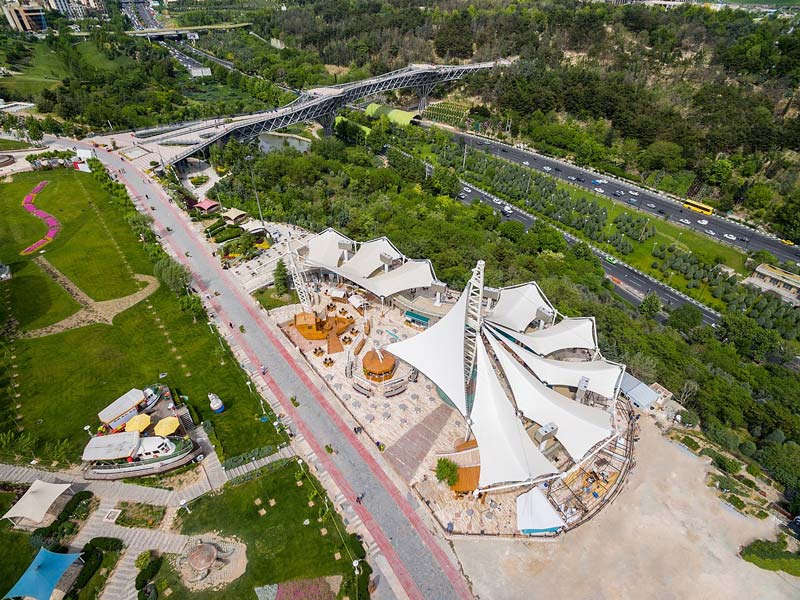 water and fire park tes; Photo source: Wikimedia; Photographer: Diba Tensile Architecture