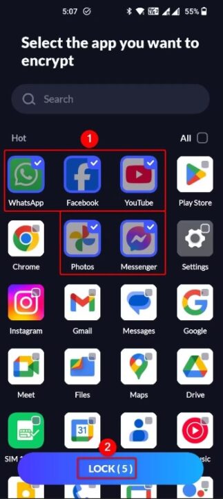 Lock or hide apps on Android