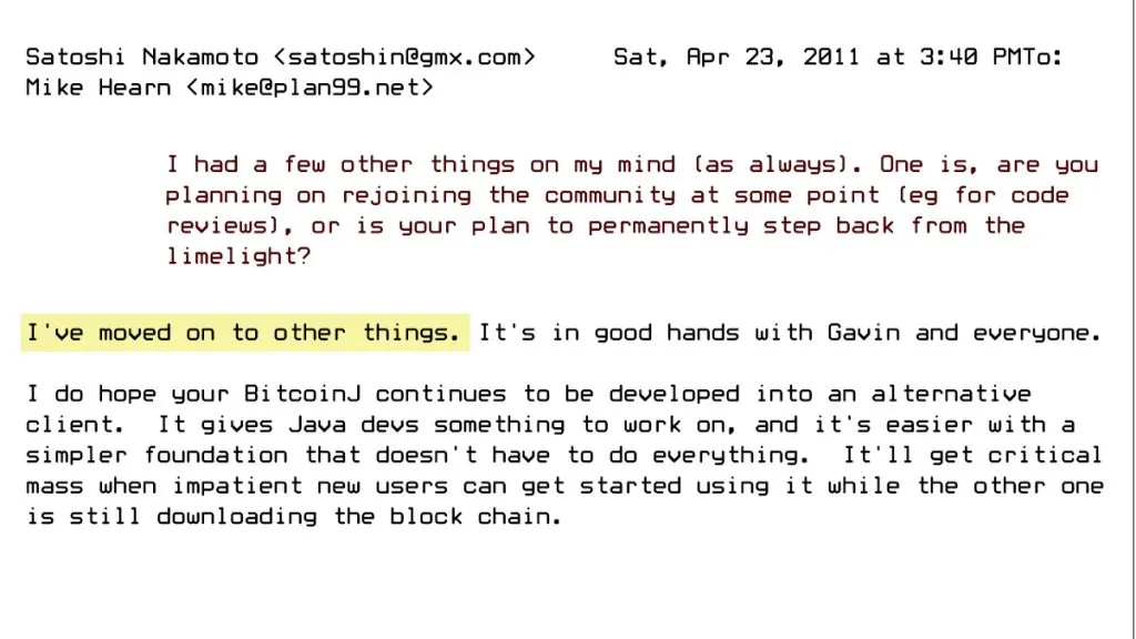 Satoshi Nakamoto, the creator of Bitcoin, published his last message 12 years ago